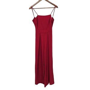 Latiste Jumpsuit Dress Small 2 4 Adj Straps Wide Leg Open Back Sexy Lined Red NE